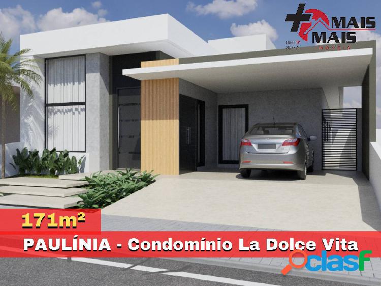 Linda Casa Térrea no Condomínio La Dolce Vita, 171 m² -