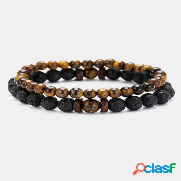 1/2 peças/conjunto de pulseiras ajustáveis de pedra