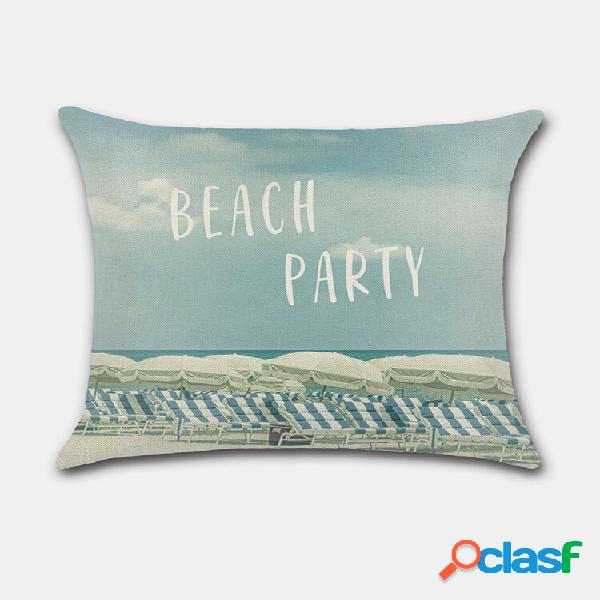 Fronha de praia Praia paisagem Coco Palm Hut Linen