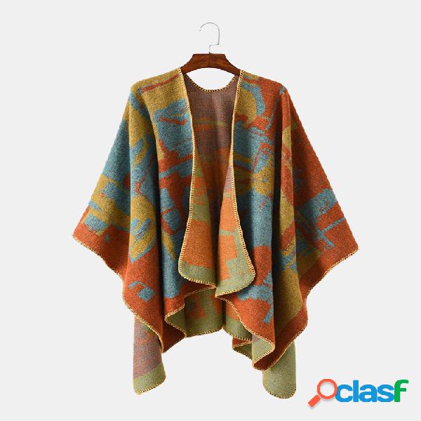 Treliça geométrica irregular feminina de cashmere
