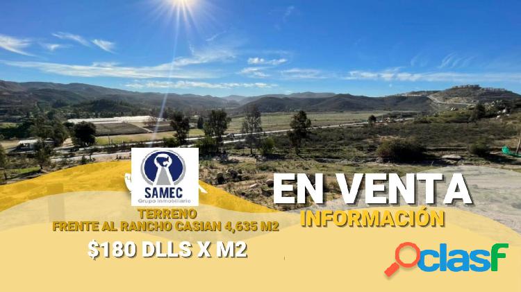 TERRENO EN VENTA TERRENO EN VENTA FRENTE AL RANCHO CASIAN