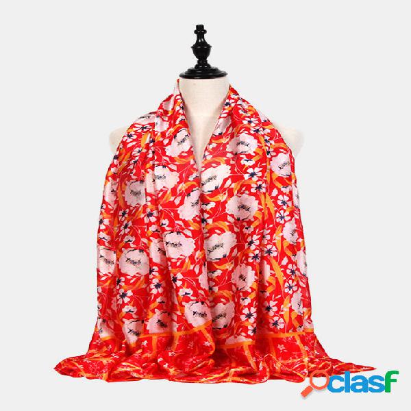 Lenços de Dacron Feminino Colorful Várias Estampas Florais