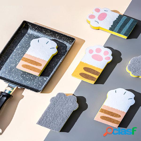 3 PCS Cat Claw Cleaning Sponge Block Three Installed