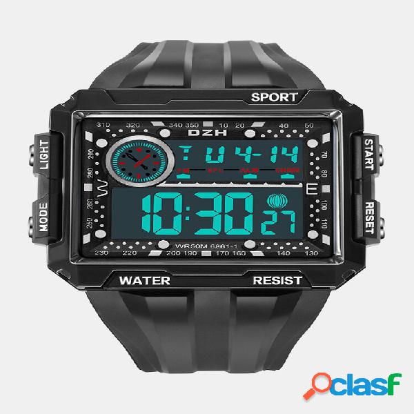 4 Colors Plastic Men Sports Large Screen Display Watches