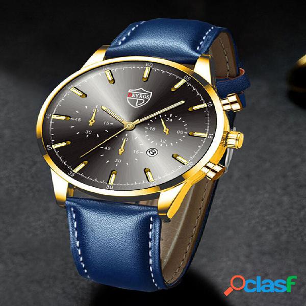 7 Colors Stainless Steel Leather Men's Casual Business