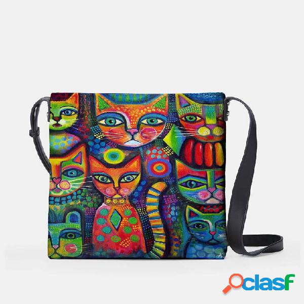 Abstract Lovely Psychedelic Cats Print Pattern Comfy
