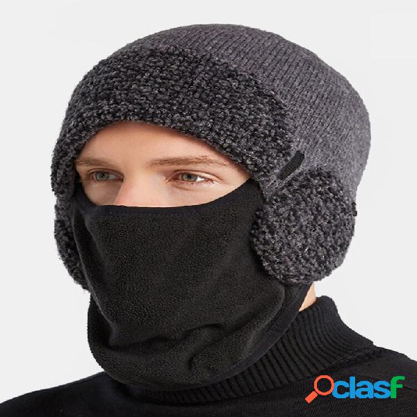 Men Dual-use Detachable Mask Plus Thick Warm Windproof Face