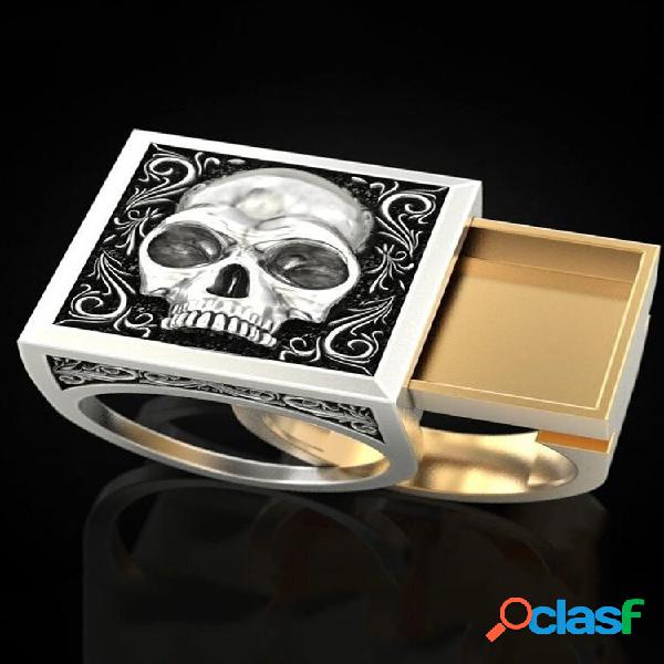 Vintage Trendy Carved Pattern Three-dimensional Skull Square