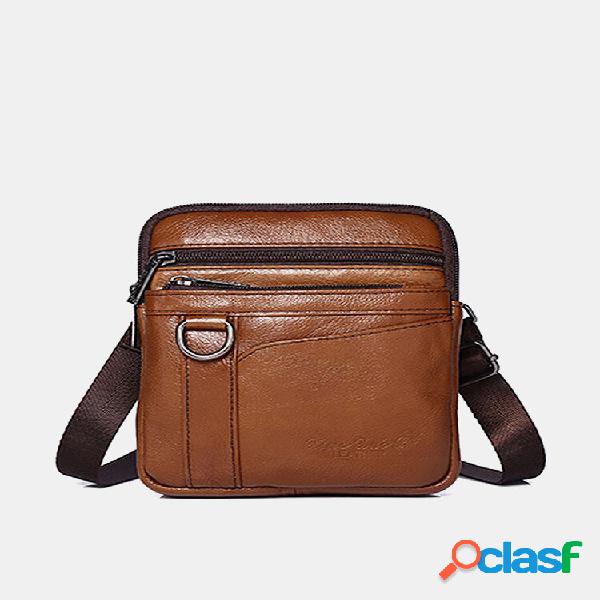 Men's Leather Multi Compartment Cell Phone Bag Shoulder