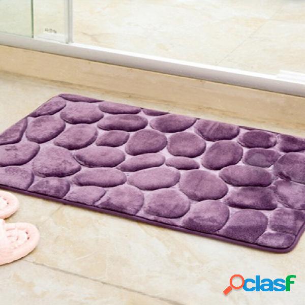 1 Pcs Coral Fleece Bathroom Memory Foam Rug Kit Toilet Bath