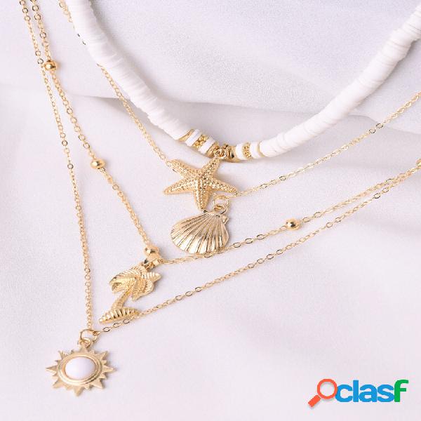 4 Pcs/Set Trendy Bohemian Personality Shell Starfish