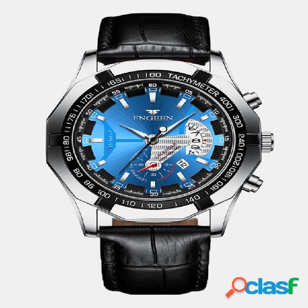 Business Luminous Pointer with Calendar Date Display Steel /