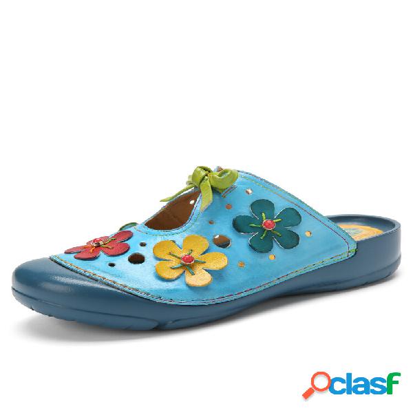 Socofy Genuine Leather Hand Made Retro Bohemian Ethnic