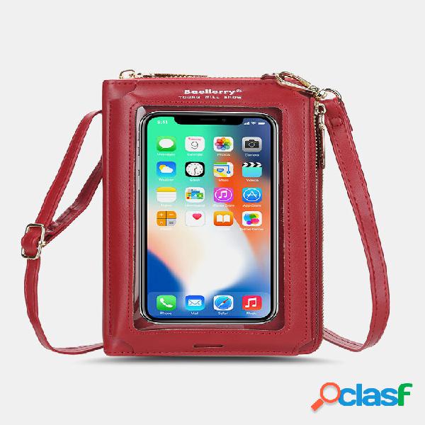 6.5 inch Touch Screen Crossbody Phone Bag Faux Leather Large