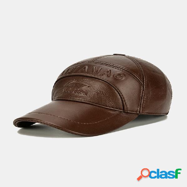 Men Cow Leather Thickened Patchwork Letter Pattern Built-in
