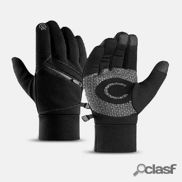 Men Plus Velvet With Convenient Pocket Full-finger Outdoor