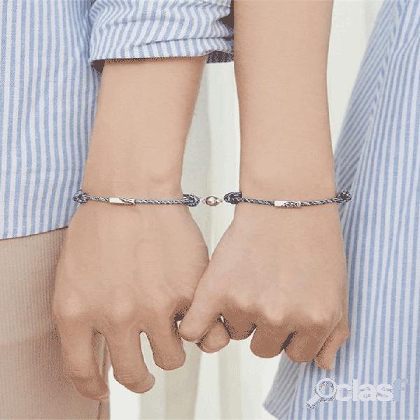 2Pcs Paired Magnetic Couple Bracelets 925 Silver Magnet