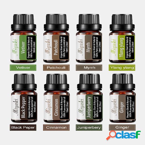 8 Pcs/Set Essential Oil Set Vetiver Ginger Natural Plant