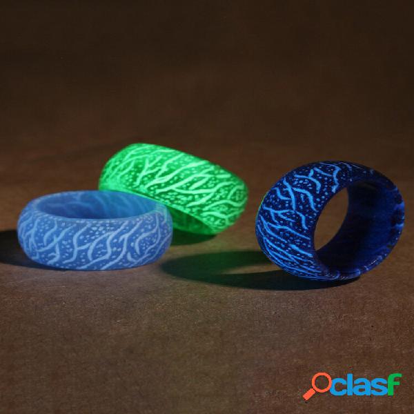 Fashion Creative Luminous Crack Rings Cool Pattern Resin