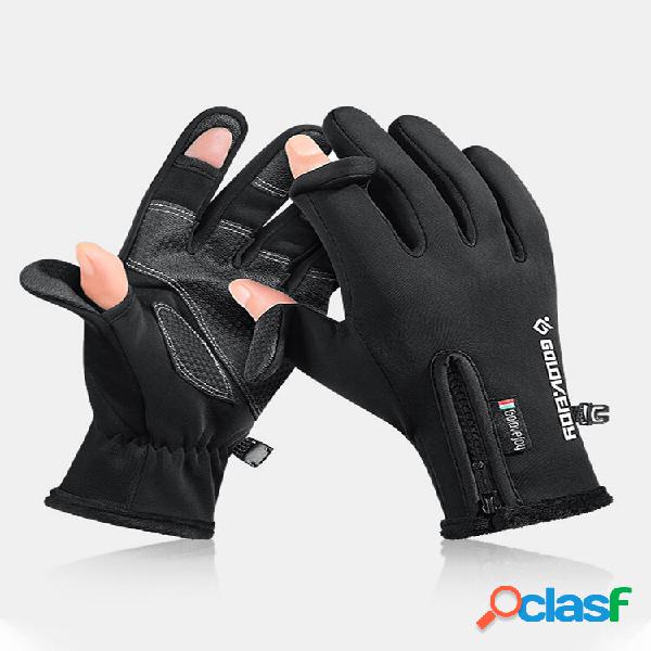 Men Nylon Polar Fleece Touch Screen Windproof Waterproof