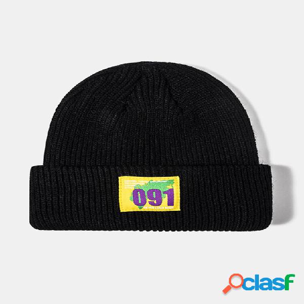 Unisex Solid Knitted Jacquard Number Map Pattern Patch