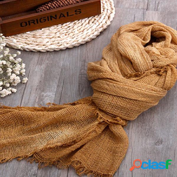 Dirty Dyed Cotton And Linen Scarf Ladies Autumn And Winter