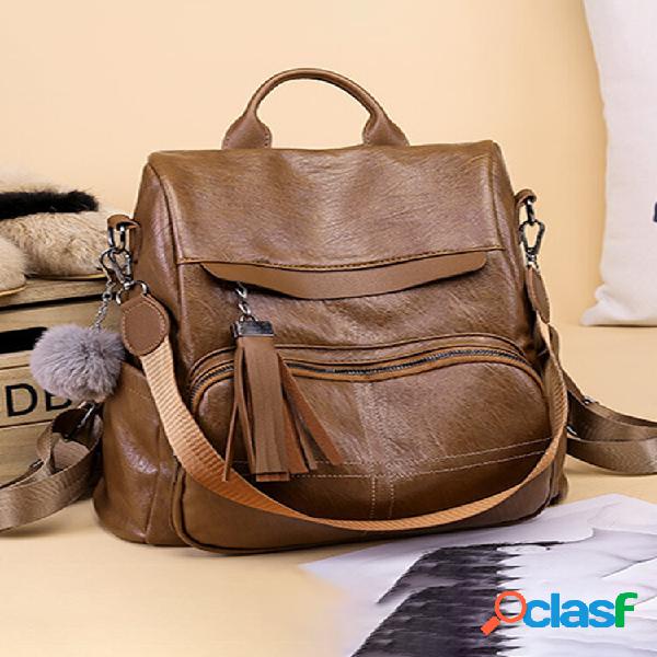 JOSEKO Women's Artificial Leather Korean Anti-theft Backpack