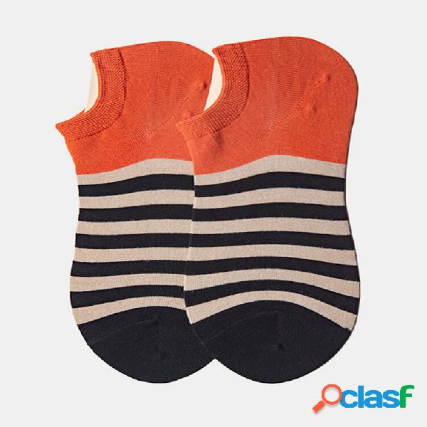 Socks Men's Tide Socks Stripes Shallow Mouth Cotton