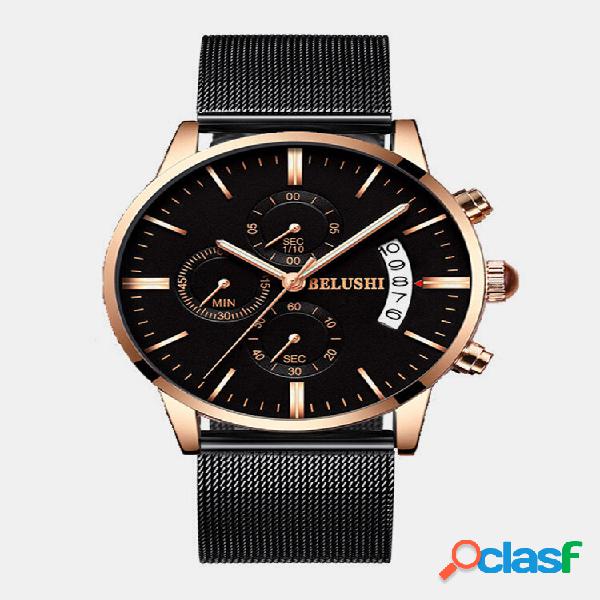 BELUSHI Chronograph Calendar Luxury Business Mens Watches