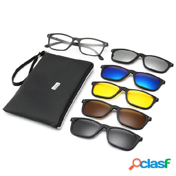 Five-piece Myopia Sunglasses Clip Polarized Sunglasses
