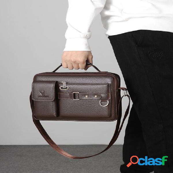 Weixier Men Artificial Leather Vintage Large Capacity