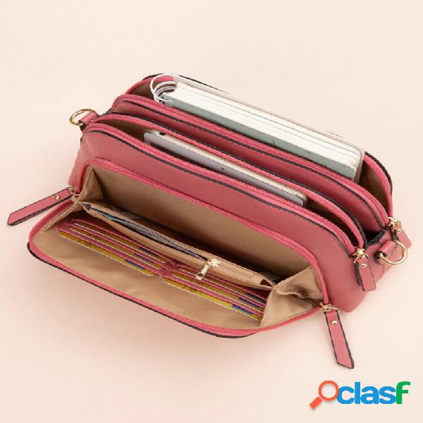 Women Faux Leather Multifunction Large Capacity Crossbody