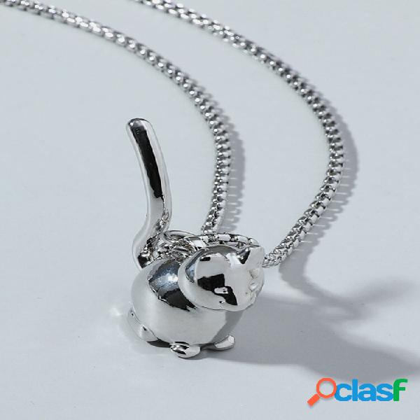 1 PC Casual Trend Cartoon Cat Cachorro Padrão Titanium