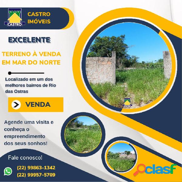 EXCELENTE TERRENO À VENDA EM MAR DO NORTE