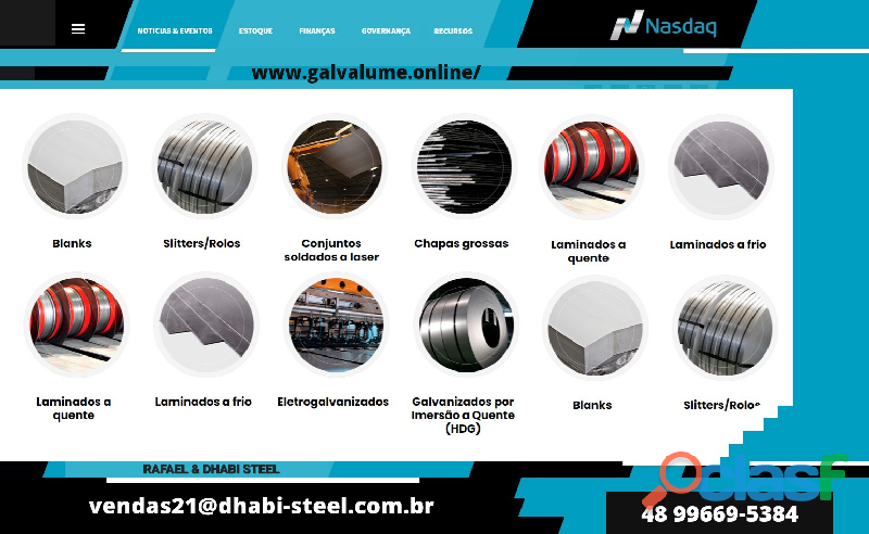 Dhabi Steel Brasil aço galvanizado vindo de São Paulo