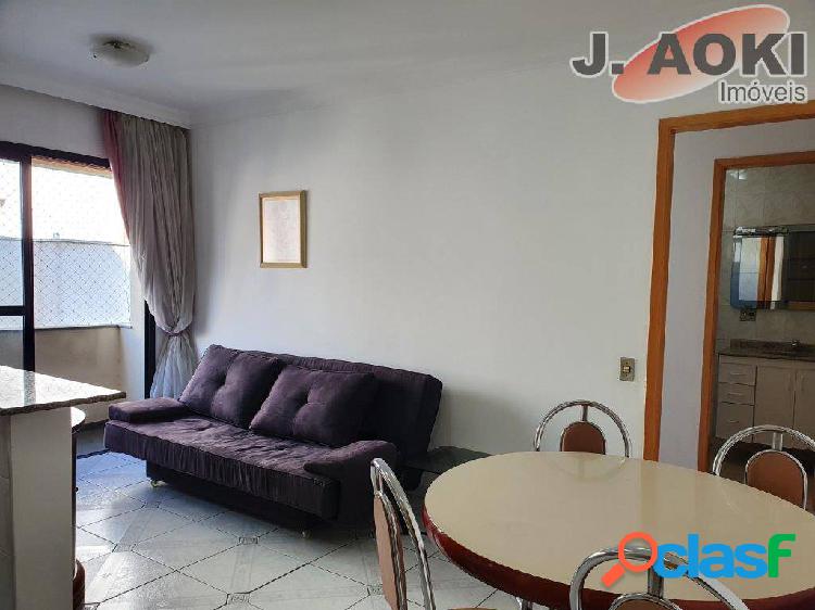 Apartamento 1 dormitório, 1 vaga, mobiliado, a 5 min da