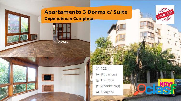 Apartamento 3 Dormitórios c/suite 1 Vaga 122m² Jardim