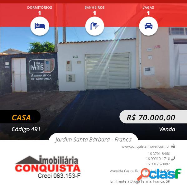 VENDE - SE CASA NO JARDIM SANTA BÁRBARA
