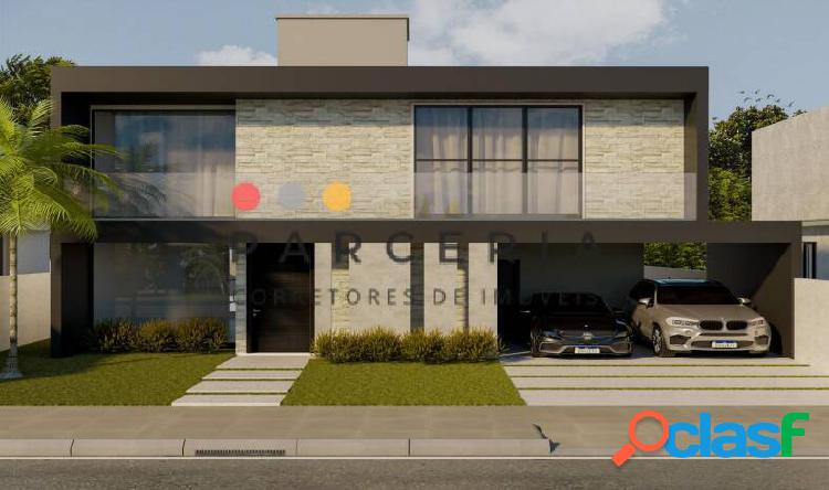 Casa nova à venda em condomínio, 243m², 4 dorm sendo 3