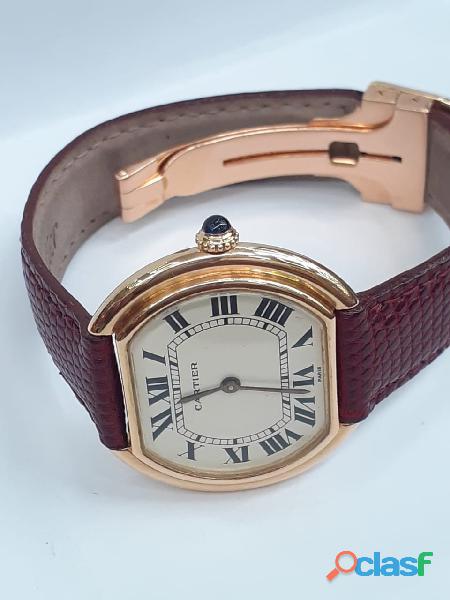 Relógio marca Cartier modelo Elipse ouro rose manual