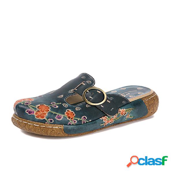 Socofy Feito à Mão Couro Genuíno Soft Sapatilhas Comfy