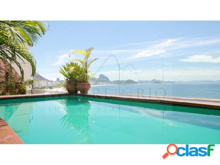 Cobertura frente mar em Copacabana com piscina e com 3