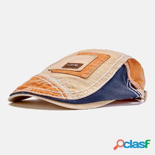 Collrown Masculino Algodão Colorblock Patchwork Respirável