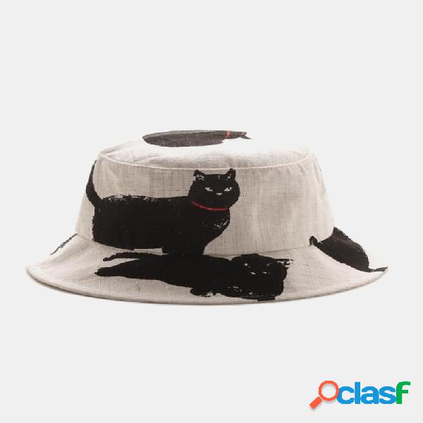 JASSY Unissex Algodão Poliéster Black Cat Print Casual