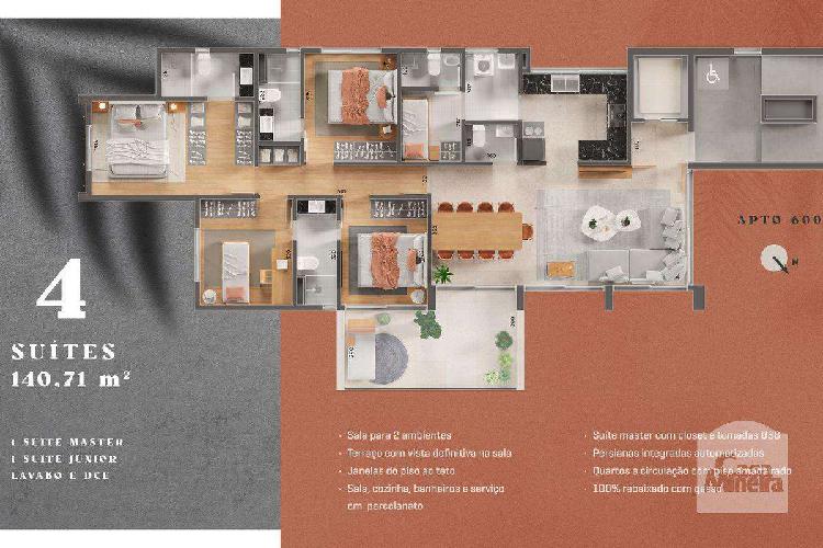 Apartamento, Santa Lúcia, 4 Quartos, 2 Vagas, 2 Suítes