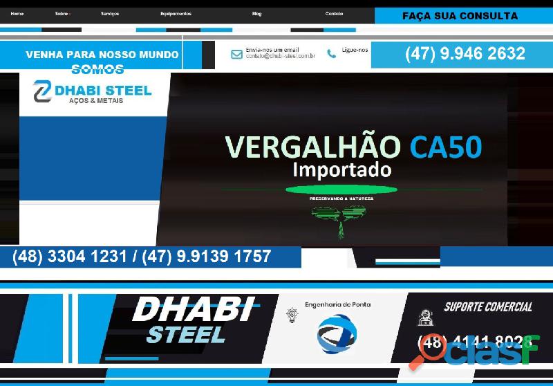 Vergalhão CA50 Importado Dhabi Steel Brasil