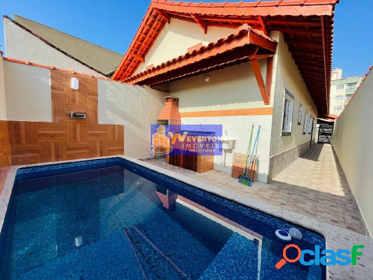 Casa Nova 2Dormit 1suíte c/Piscina 395mil em Mongaguá na