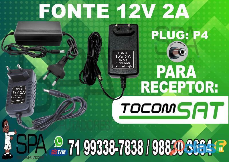 Fonte 12v 2a para Receptor Tocomsat em Salvador Ba