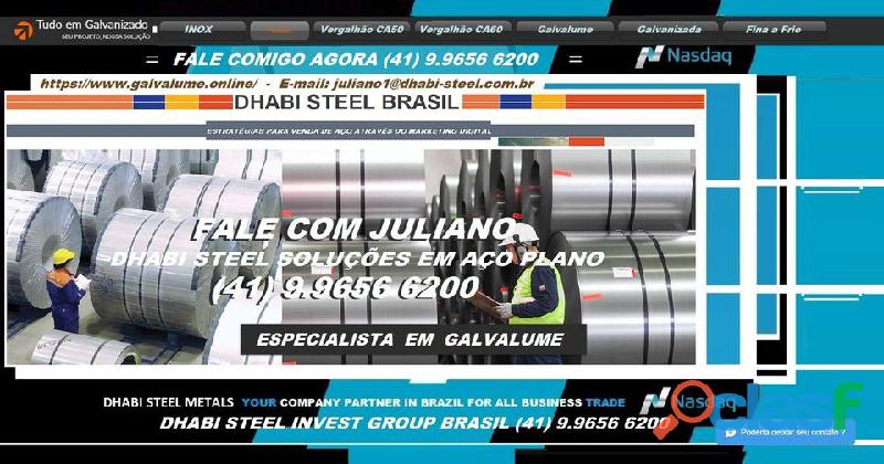 Rolo Galvalume 0,40mm x 1200mm é na Dhabi Steel em Santos