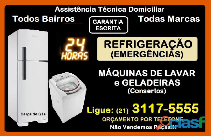 Conserto 24 horas Geladeira, Freezer e Máquina de Lavar.